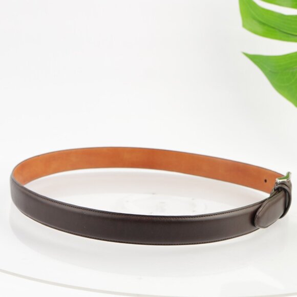 BKE Mens Belt Size 38 Dark Brown Leather Business Casual Silver Tone Buckle - Picture 4 of 12